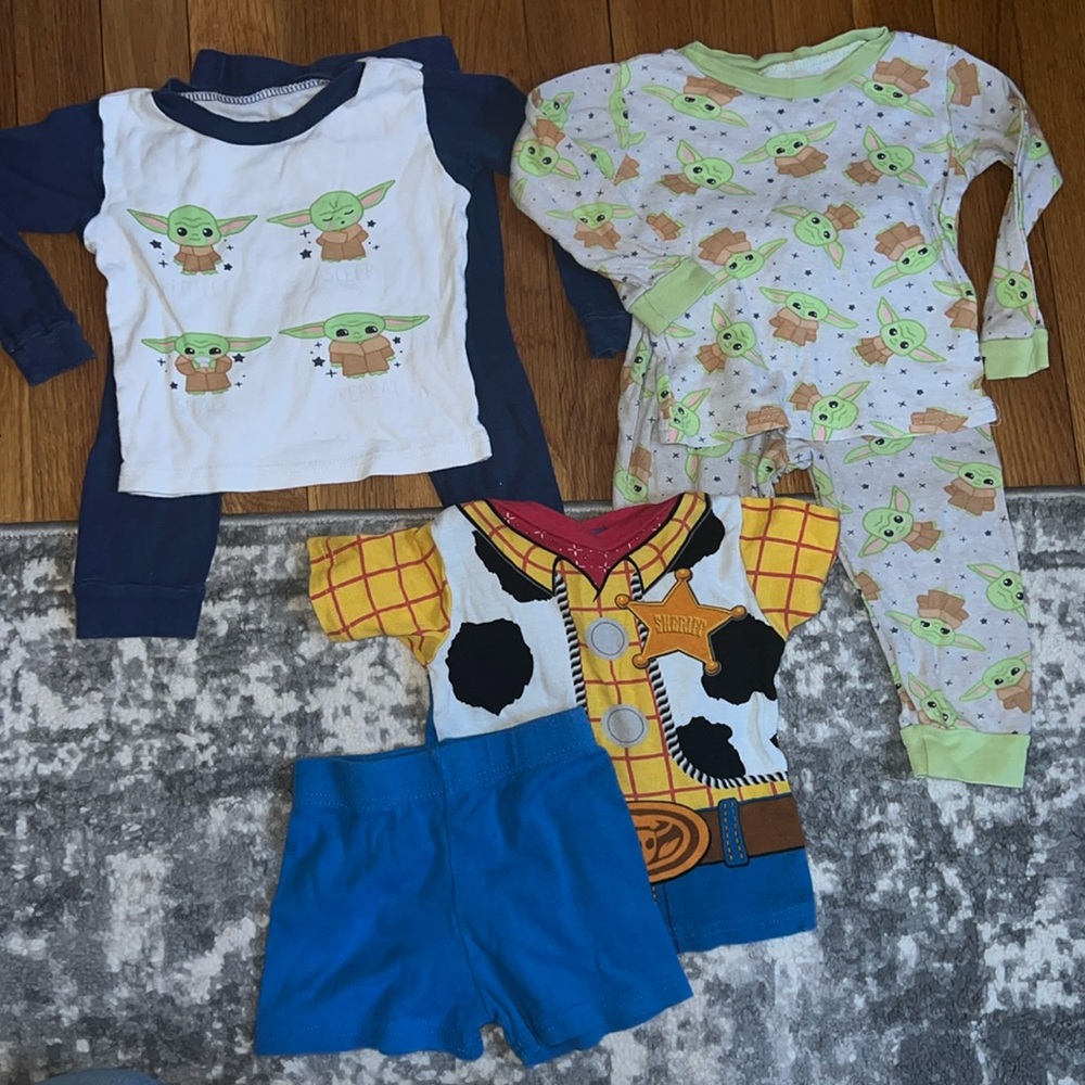 Baby Yoda and Toy Story PJs
